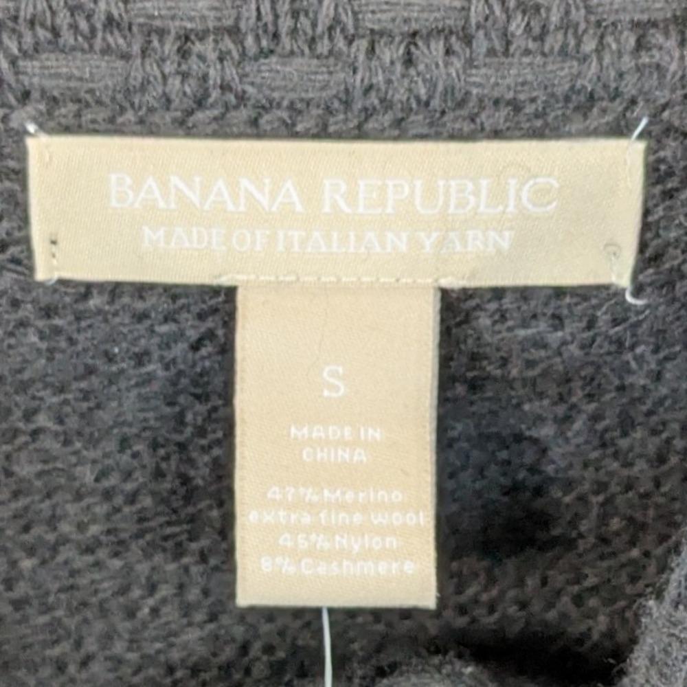 Banana Republic‎ Womens Minimalist Merino Cashmere Blend Cardigan Jacket Black S - Picture 2 of 9
